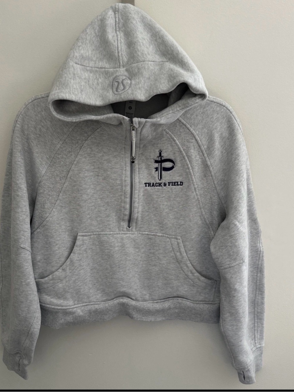 Lululemon Hoodie Scuba Size M-L Oversized Half Zip Logo-Track & Field Logo